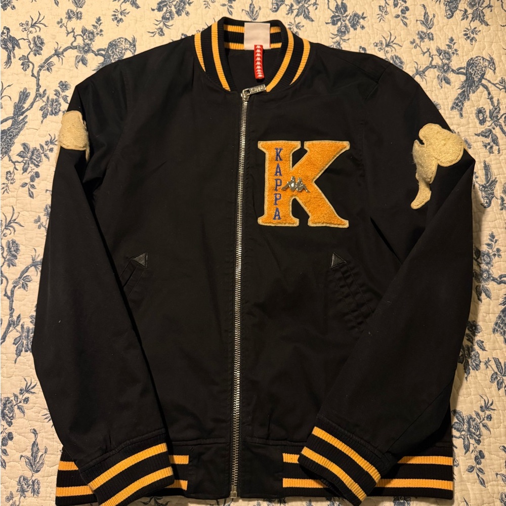 Kappa Men's Black and Orange Varsity Jacket - Picture 2 of 7